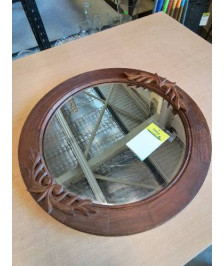 MIROIR ROND BOIS SCULPTÉ 