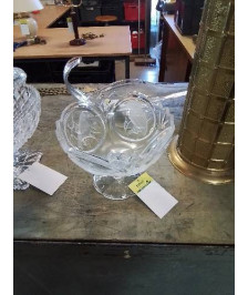 COUPE VERRE SUR PIEDOUCHE AUX OISEAUX 