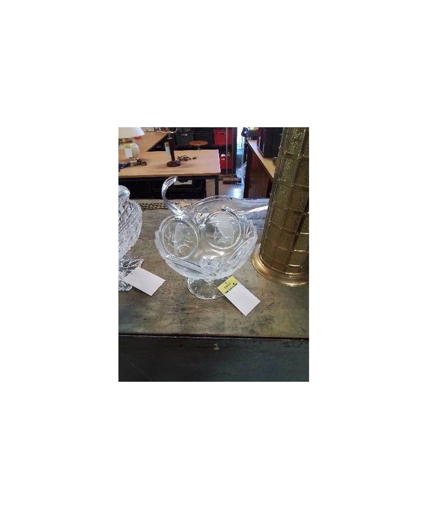COUPE VERRE SUR PIEDOUCHE AUX OISEAUX 
