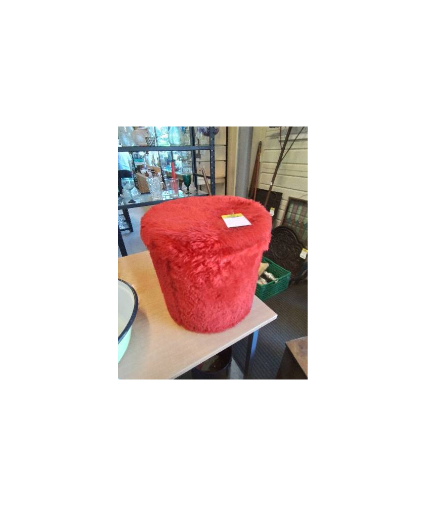 POUF COFFRE MOUMOUTE ROUGE ANNÉES 70
