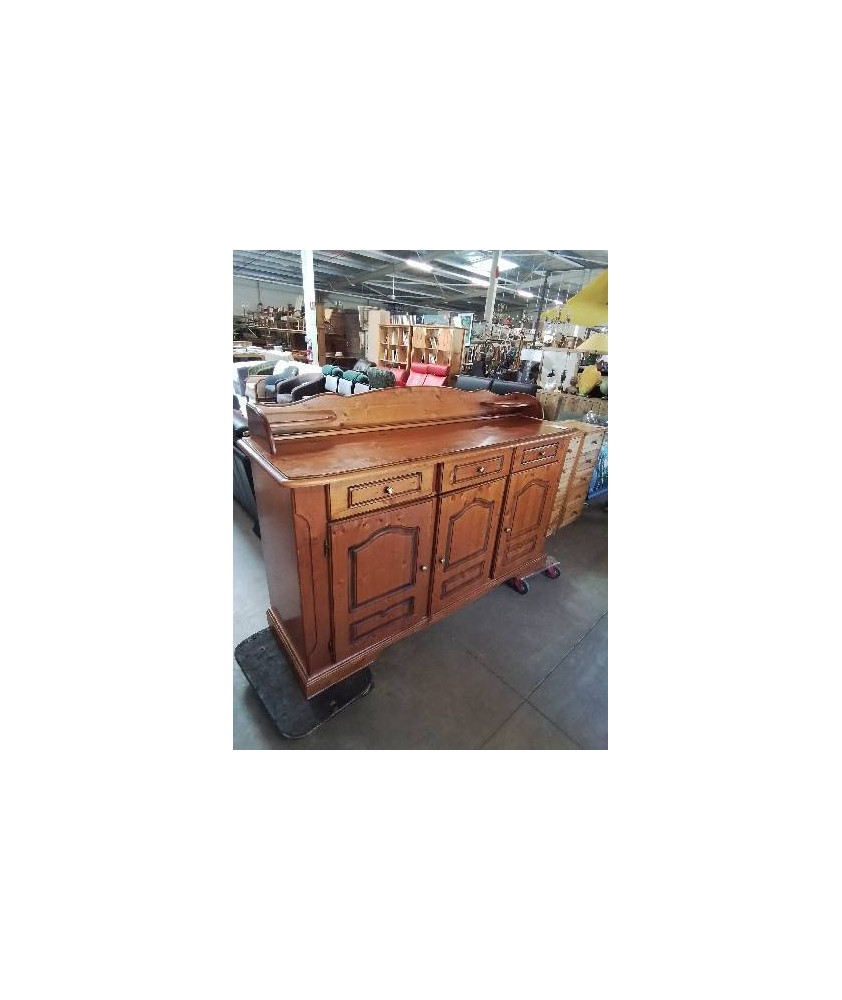 ENFILADE BOIS MOULURÉ A GRADIN 3 TIROIRS 3 PORTES