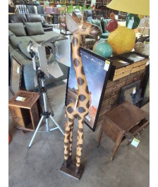 SCULPTURE GIRAFE BOIS
