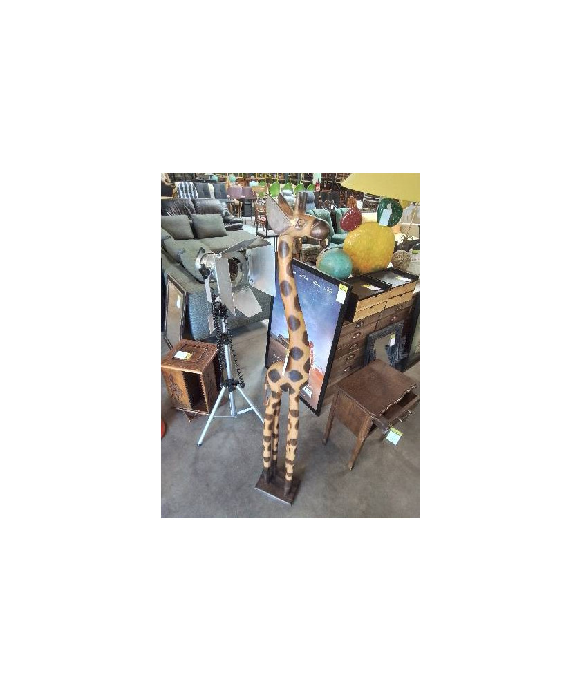 SCULPTURE GIRAFE BOIS