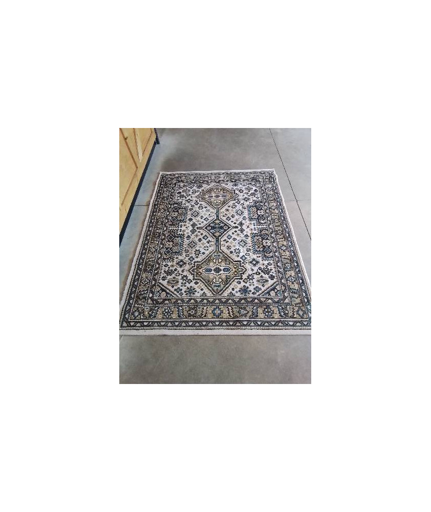 TAPIS MAINE ECRU BLEU VERT 185X140CM