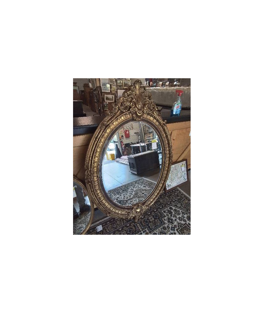 MIROIR OVALE DORÉ STYLE RÉGENCE 