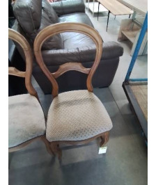 CHAISE NAPOLÉON III BOIS ASSISE TISSU TAUPE