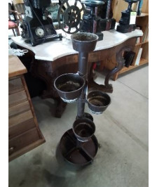 PORTE PLANTE A ROULETTES RESINE MARRON SIMO ITALY 5 POTS ANNÉES 70