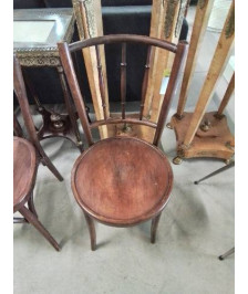 CHAISE BISTROT BOIS BOIS COURBÉ DOSSIER 3 BARREAUX ANNÉES 50