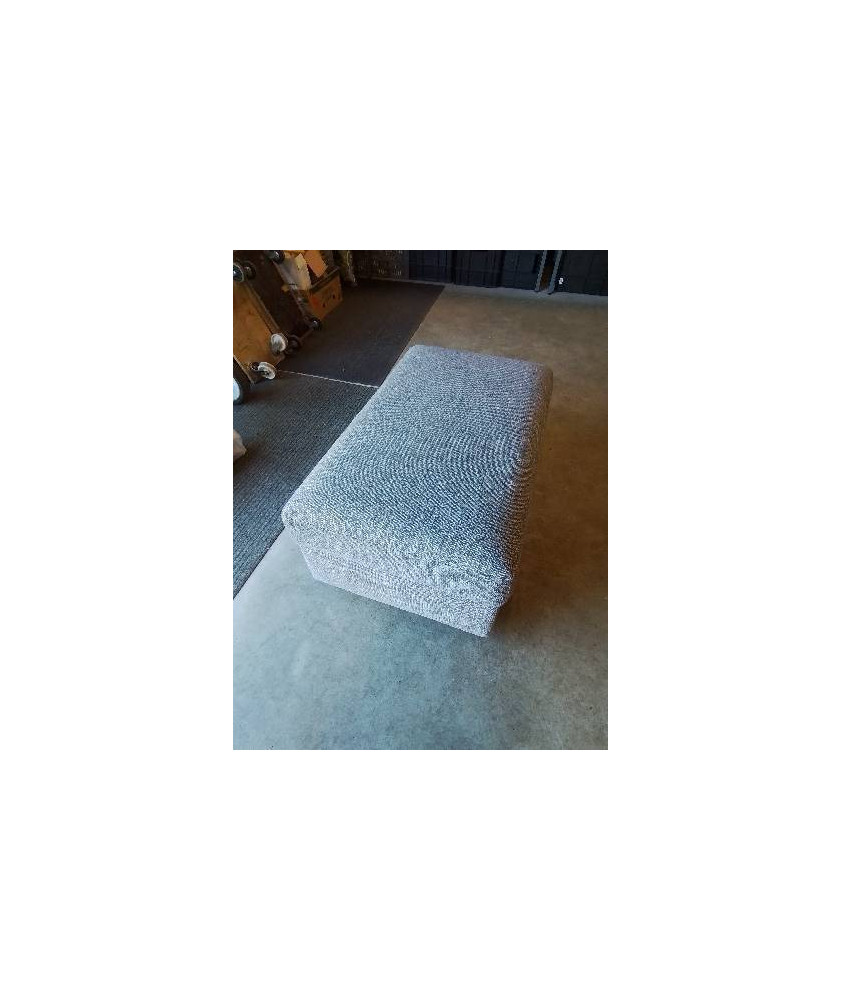 POUF COFFRE RECTANGULAIRE TISSU GRIS