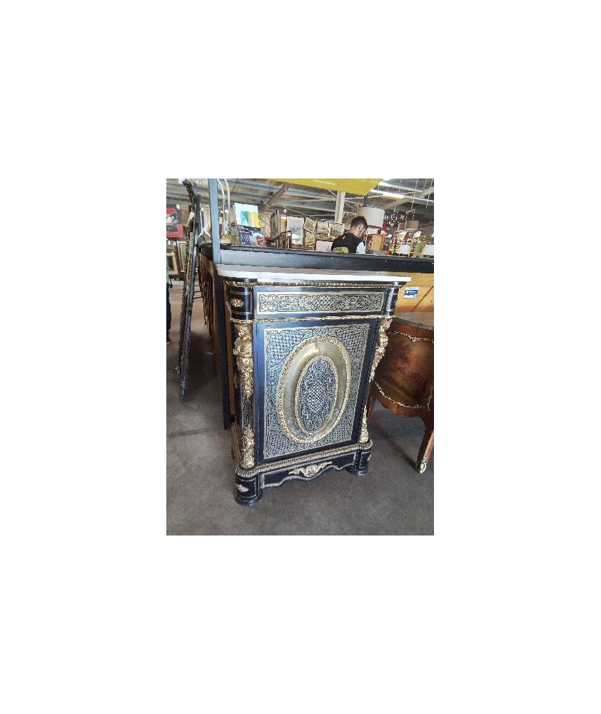 MEUBLE D ENTRE DEUX NAPOLÉON III INCRUSTATION LAITON GARNITURES BRONZE 
