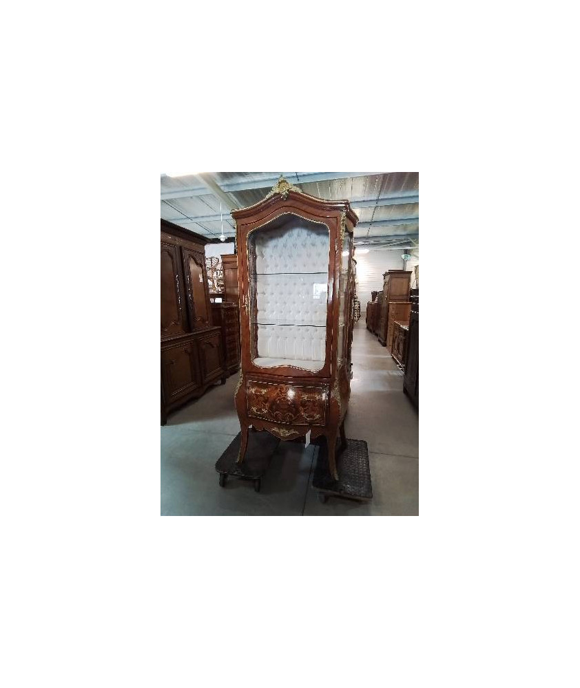 ARGENTIER STYLE LOUIS XV BOIS DE ROSE MARQUETÉ GARNITURES BRONZE 