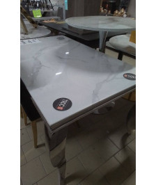 TABLE BAROQUE 150 PIED ARGENTE