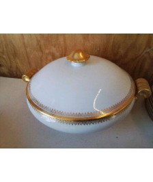 SOUPIÈRE EN PORCELAINE LISIERE DORÉE 