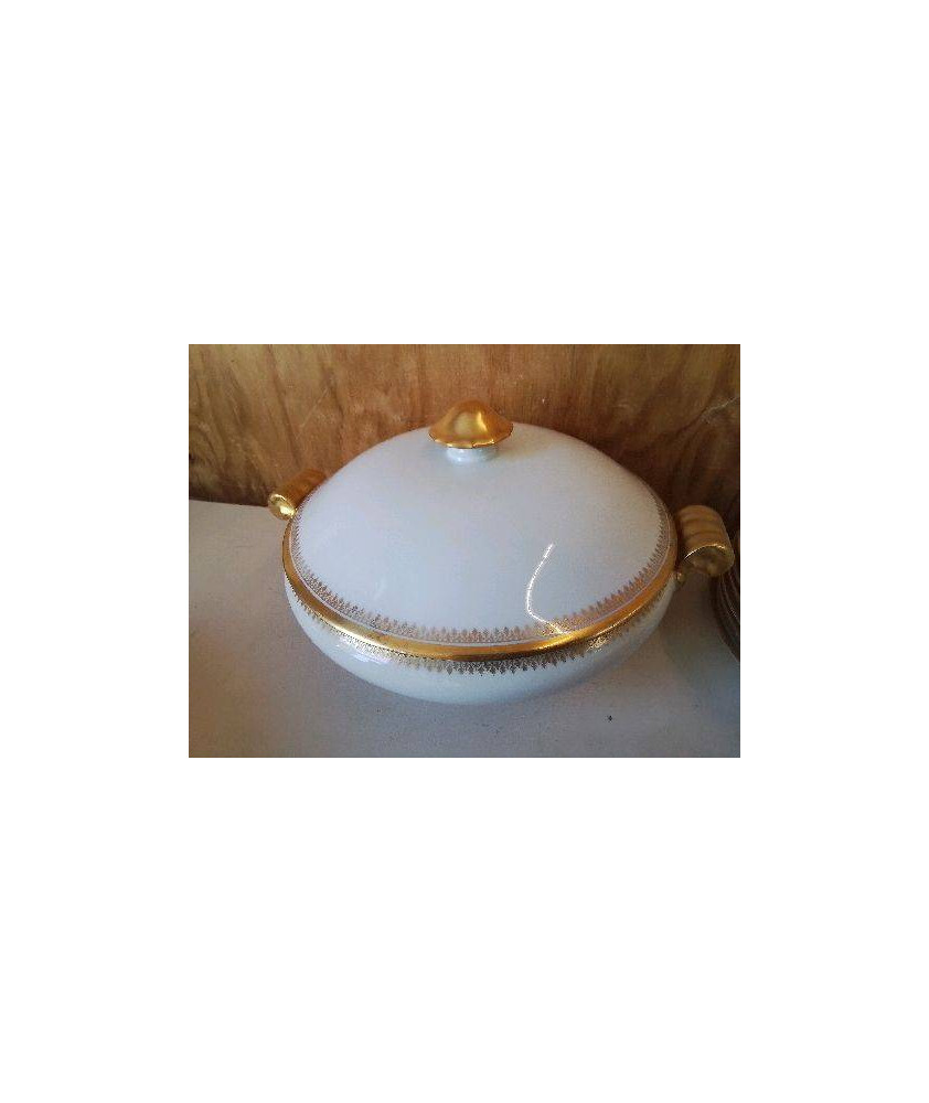 SOUPIÈRE EN PORCELAINE LISIERE DORÉE 