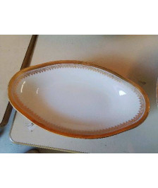 RAVIER EN PORCELAINE LISIÈRE DORÉ 