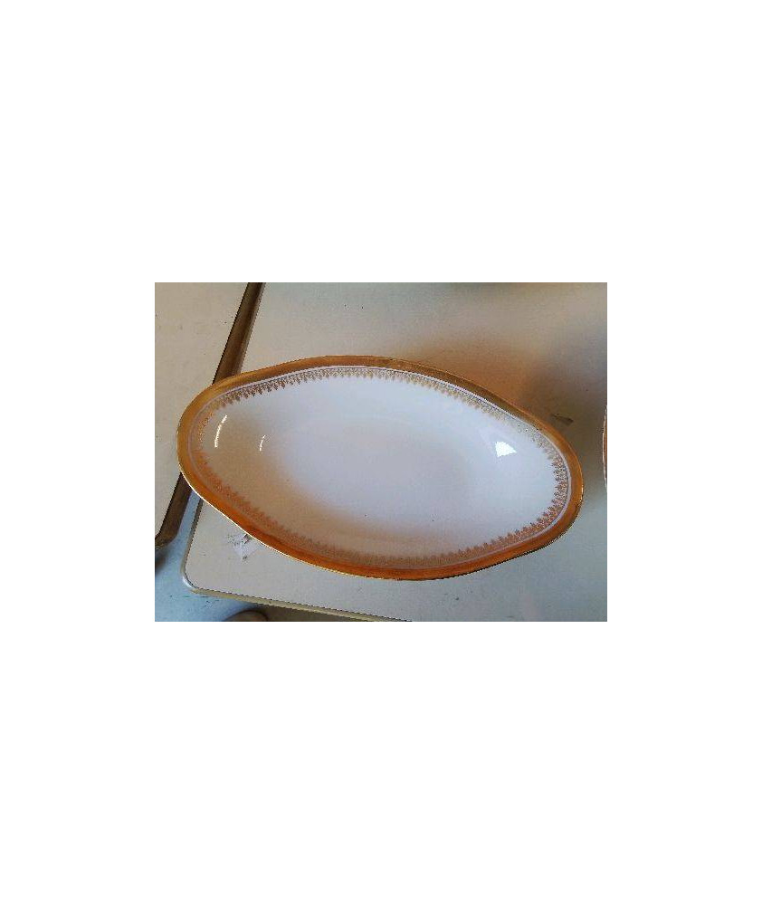 RAVIER EN PORCELAINE LISIÈRE DORÉ 