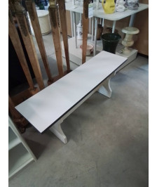 BANC BOIS BLANC LISERÉ BLEU