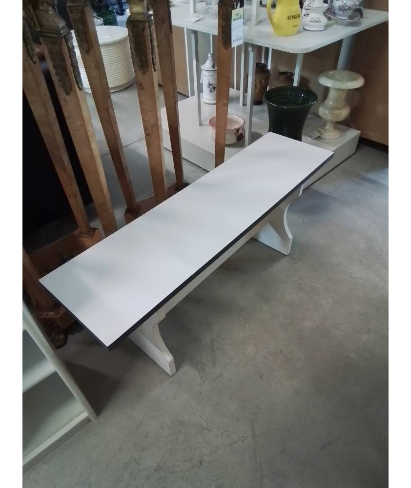 BANC BOIS BLANC LISERÉ BLEU
