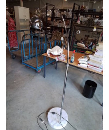 LAMPADAIRE ARC MÉTAL CHROMÉ SOCLE MARBRE BLANC