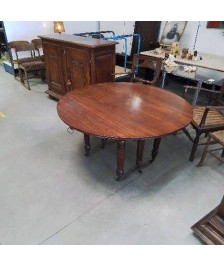 TABLE ACAJOU MASSIF 6 PIEDS 1M30