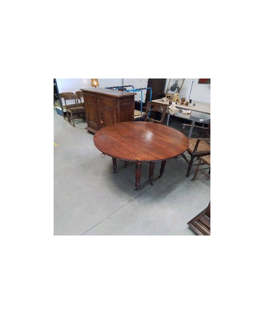 TABLE ACAJOU MASSIF 6 PIEDS 1M30