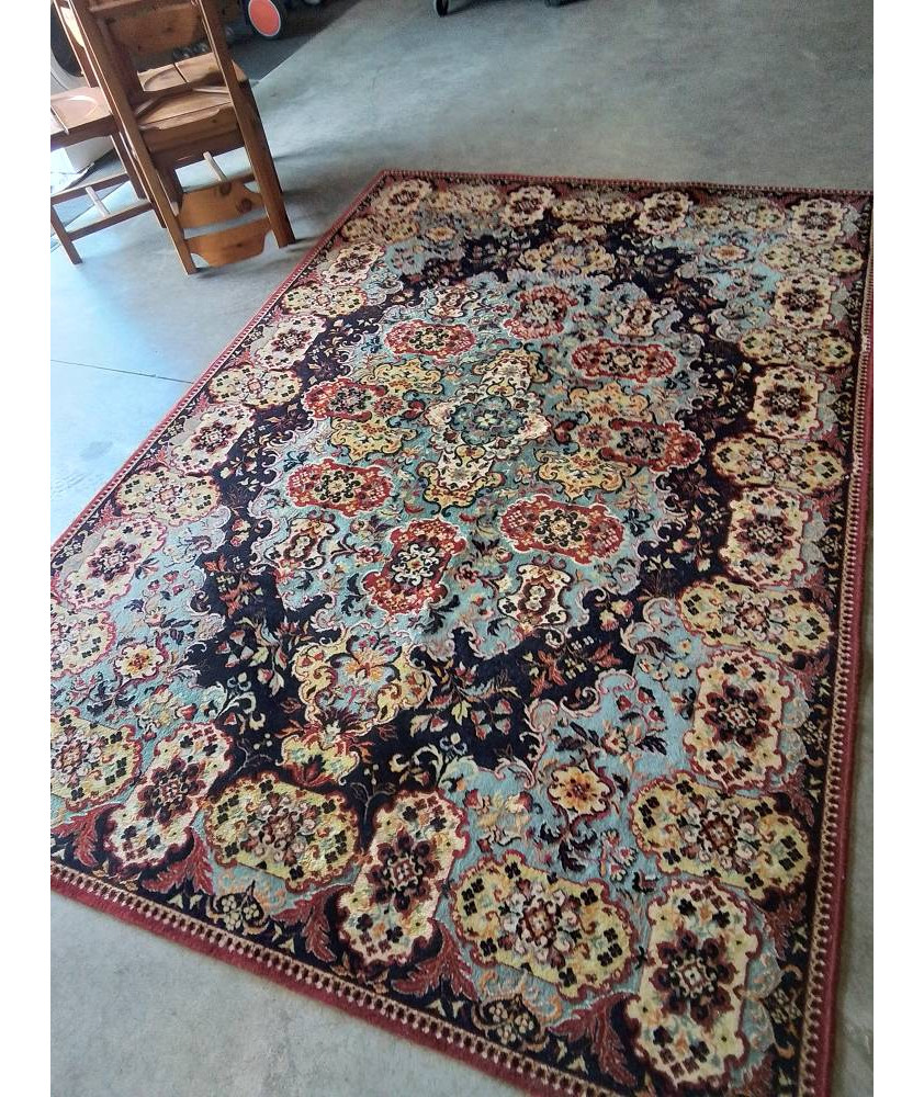 TAPIS LAINE ROUGE BLEU JAUNE 293X200CM