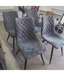 LOT 4 CHAISES GRISES