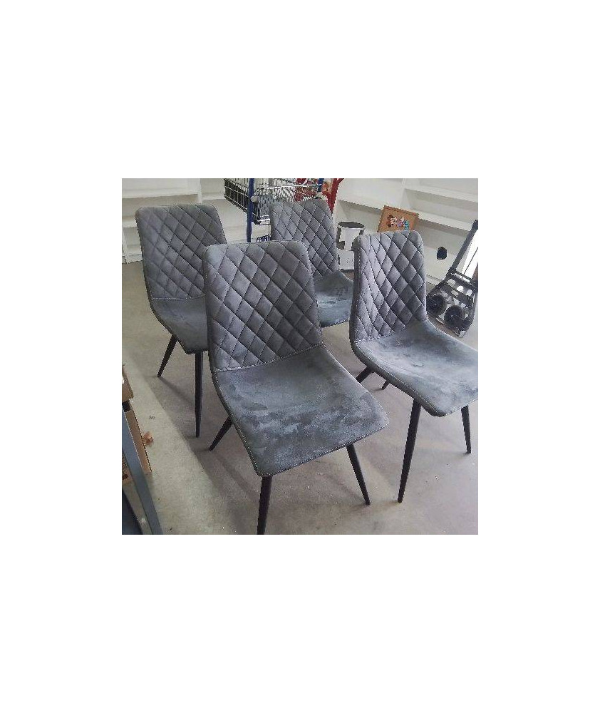 LOT 4 CHAISES GRISES