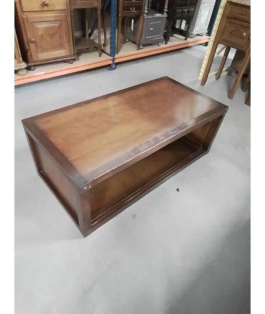MEUBLE TV BAS BOIS 1NICHE POIGNÉE MÉTAL 