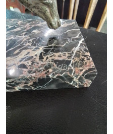 SCULPTURE ANTILOPE BRONZE SUR MARBRE VEINÉ ART DÉCO G.RIGAULT 