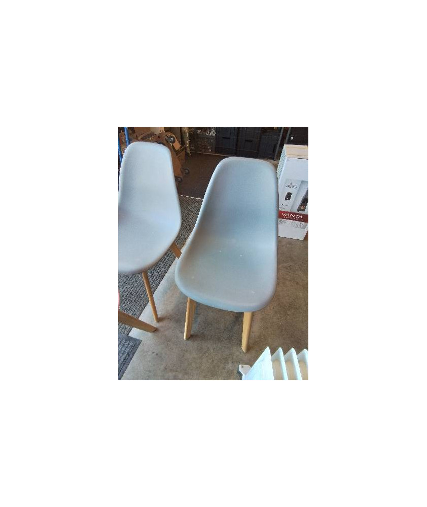 CHAISE RÉSINE GRIS PIÈTEMENT BOIS CLAIR