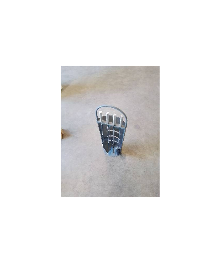 SERVITEUR DE CHEMINÉE MÉTAL GRIS 5 PIÈCES 