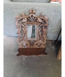 CONSOLE MURALE MIROIR BOIS SCULPTÉ FIN XIXE