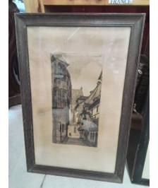LITHOGRAPHIE CONTRESIGNÉE COLMAR JEAN JACQUES WALTZ (1873-1951)