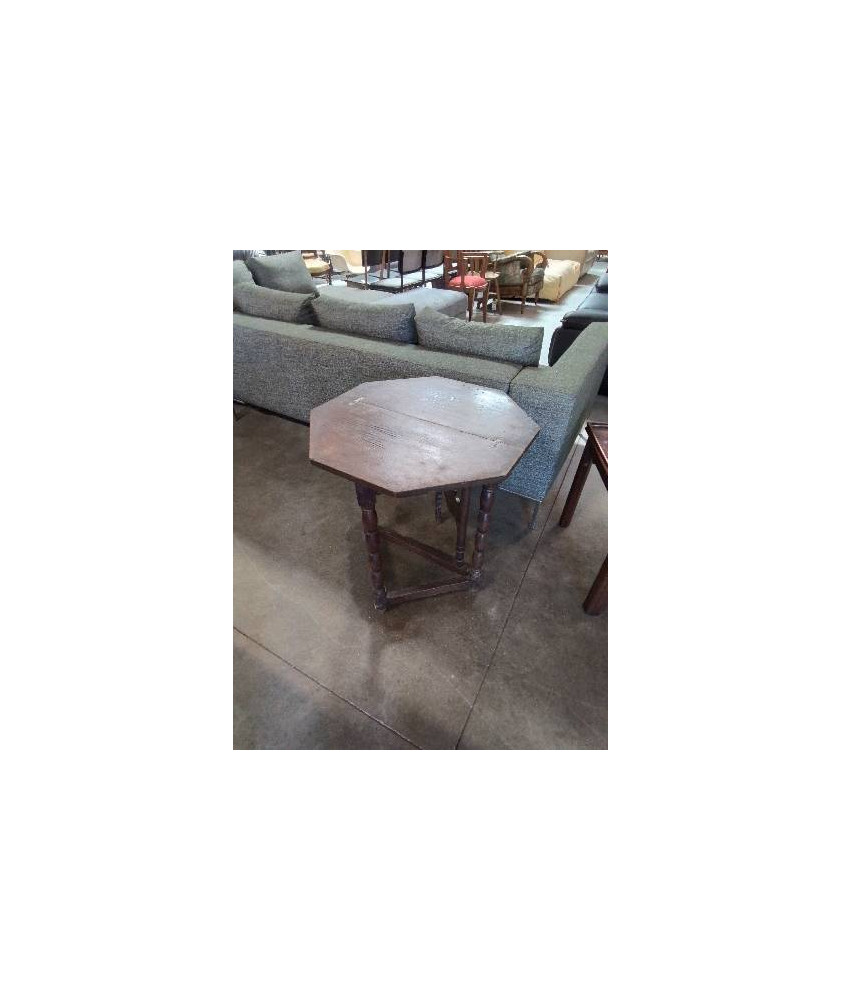 GUERIDON PLIANT HEXAGONALE TOURNÉ DÉBUT XXE