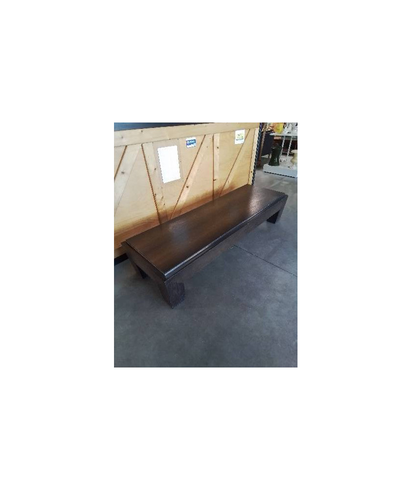 TABLE BASSE RECTANGULAIRE BOIS GAINÉ MÉTAL CHROMÉ 