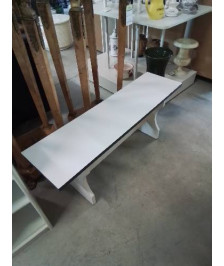 BANC BOIS BLANC LISERÉ BLEU