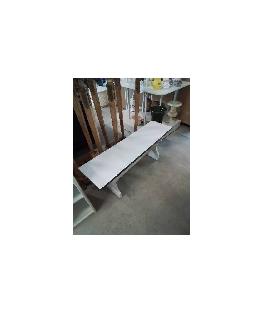 BANC BOIS BLANC LISERÉ BLEU