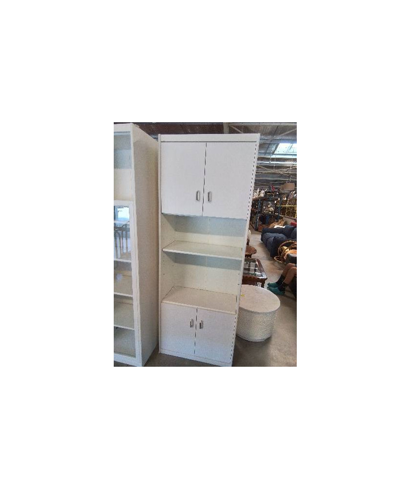 MEUBLE BOIS ÉCRU 4 PORTES 2 NICHES EN L\'ÉTAT 