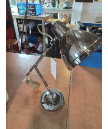 LAMPE DE BUREAU METAL CHROMÉ RÉGLABLE HAUTEUR ET ORIENTABLE 
