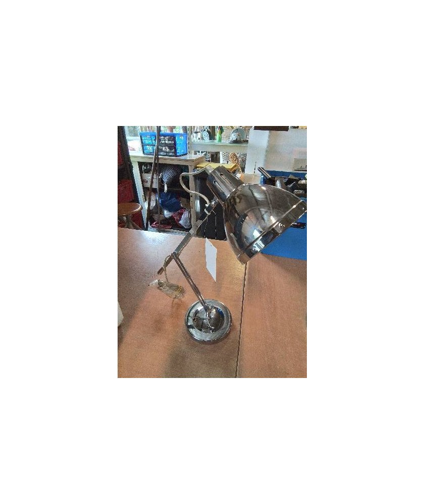 LAMPE DE BUREAU METAL CHROMÉ RÉGLABLE HAUTEUR ET ORIENTABLE 