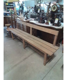 BANC BOIS A ENTRETOISE ET DOSSIER DÉBUT XXE 200CM