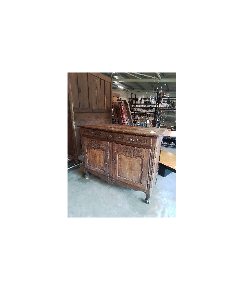 BUFFET BOIS MOULURÉ ET SCULPTÉ 3 TIROIRS 2 PORTES RÉGENCE D’ÉPOQUE XVIIIE 