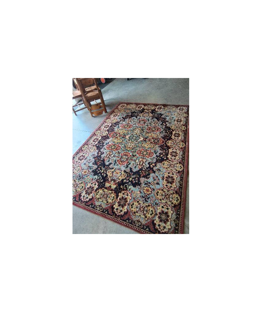 TAPIS LAINE ROUGE BLEU JAUNE 293X200CM
