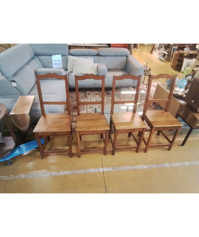 LOT DE 4 CHAISSE CHENE