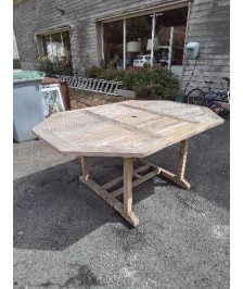 TABLE DE JARDIN OCTOGONAL EXTENSIBLE TECK