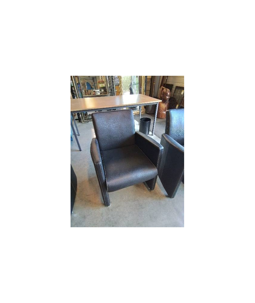 FAUTEUIL A ROULETTES PU NOIR 