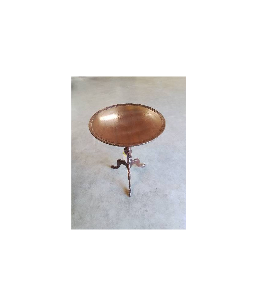 GUERIDON ROND BOIS SUR FUT CENTRAL TRIPODE 