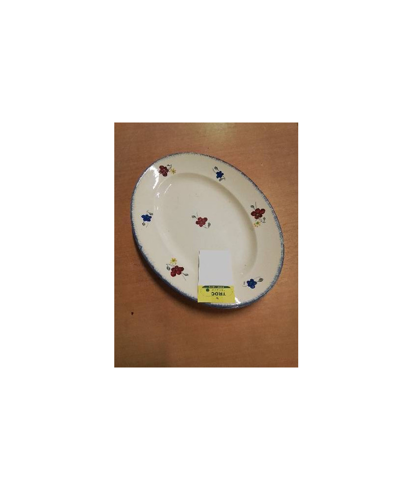 PLAT OVALE CÉRAMIQUE AUX FLEURS DIGOIN SARREGUEMINES 