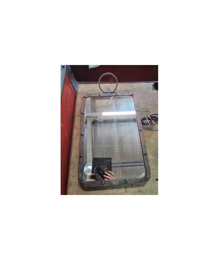 MIROIR RECTANGULAIRE MÉTAL GRIS